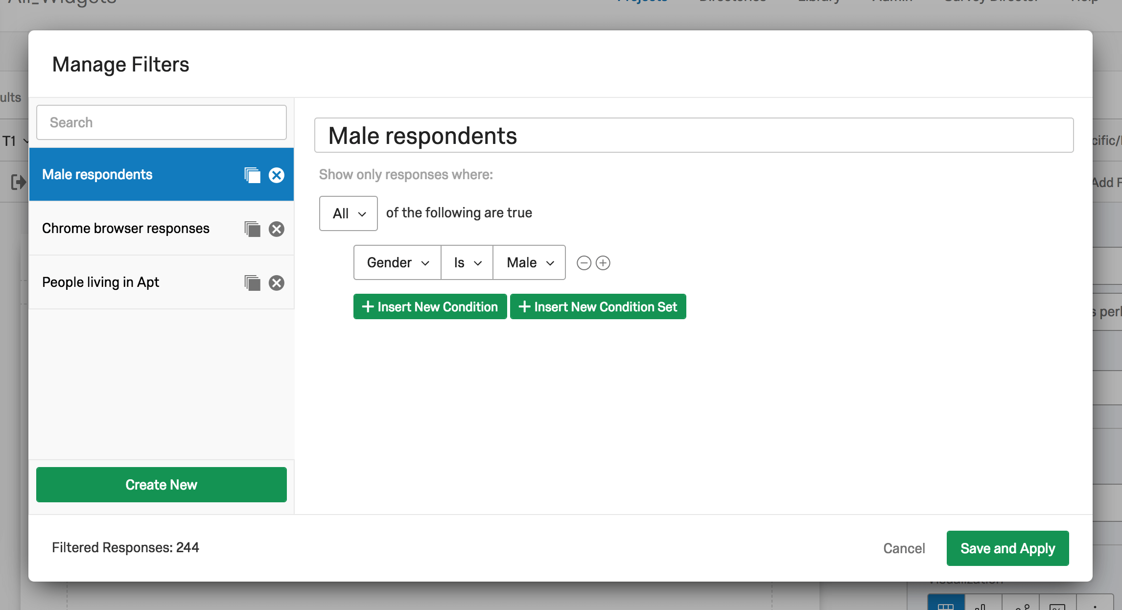 Create saved filter