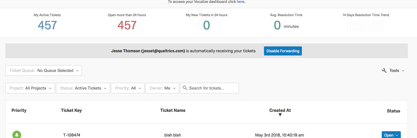 Ticket forwarding