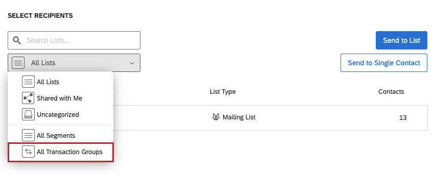 selecting a transaction group for distribution
