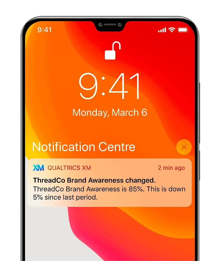 Brand tracking notification on mobile