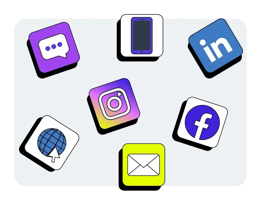 Voice of customer feedback channel icons